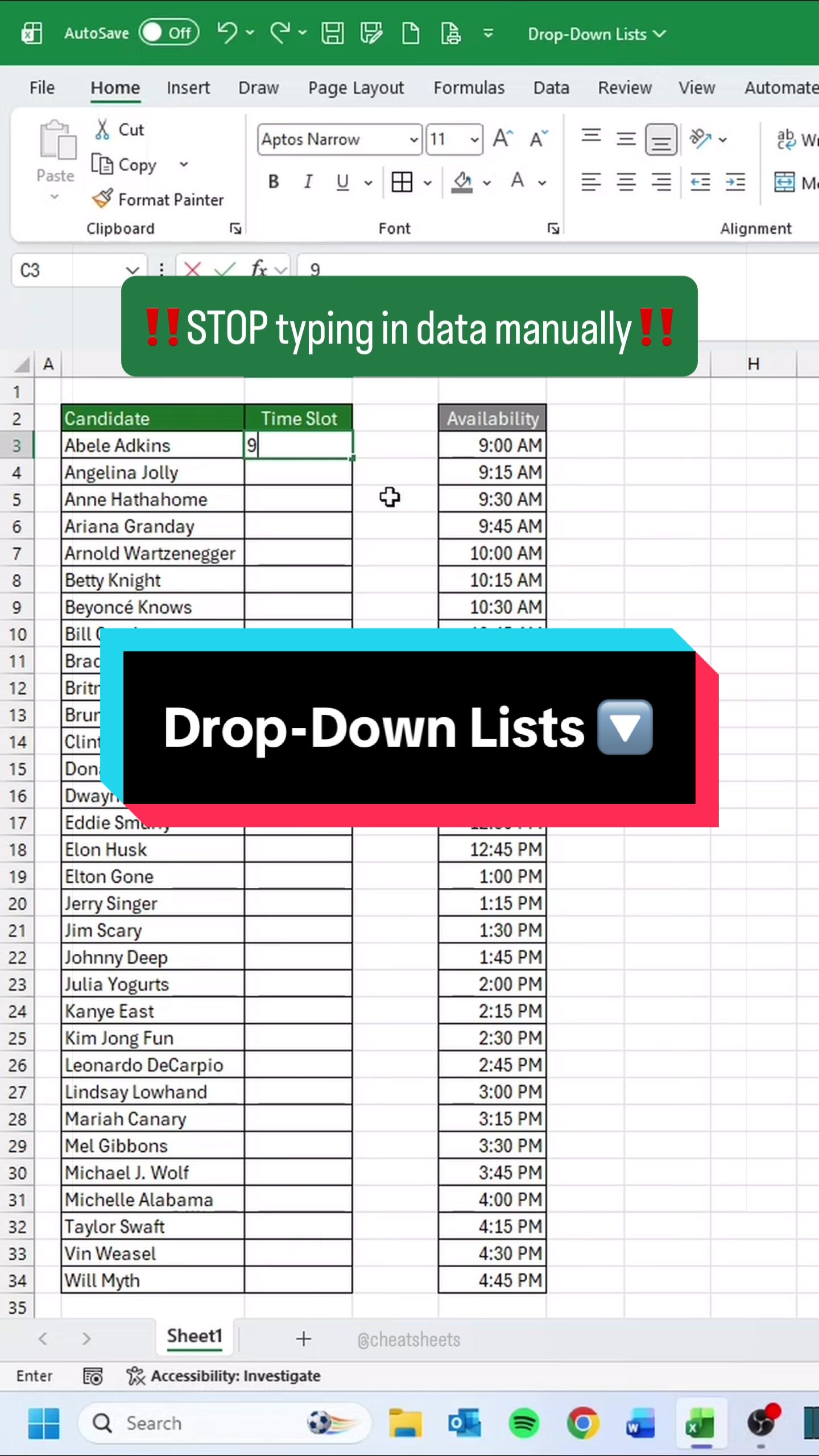 @CheatSheets | Excel & GSheets