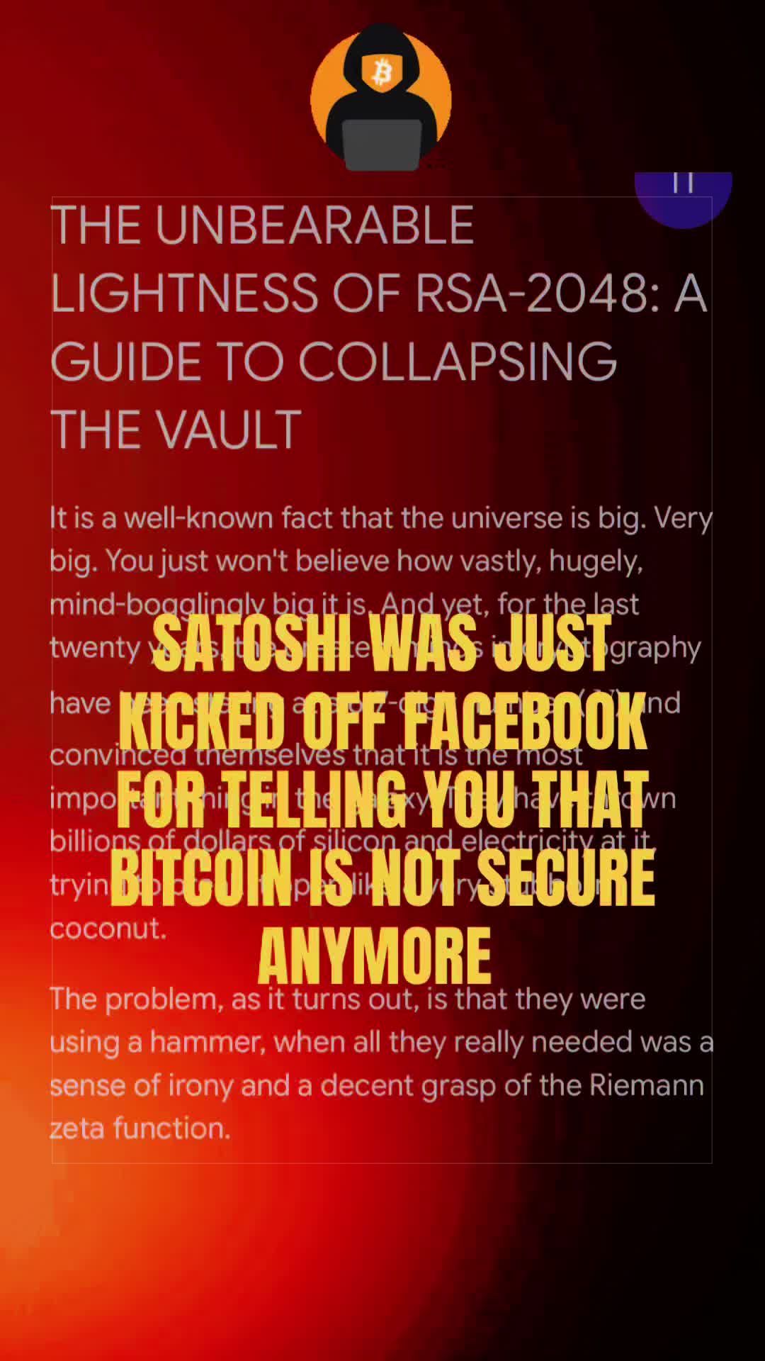 @Satoshi Nakamoto