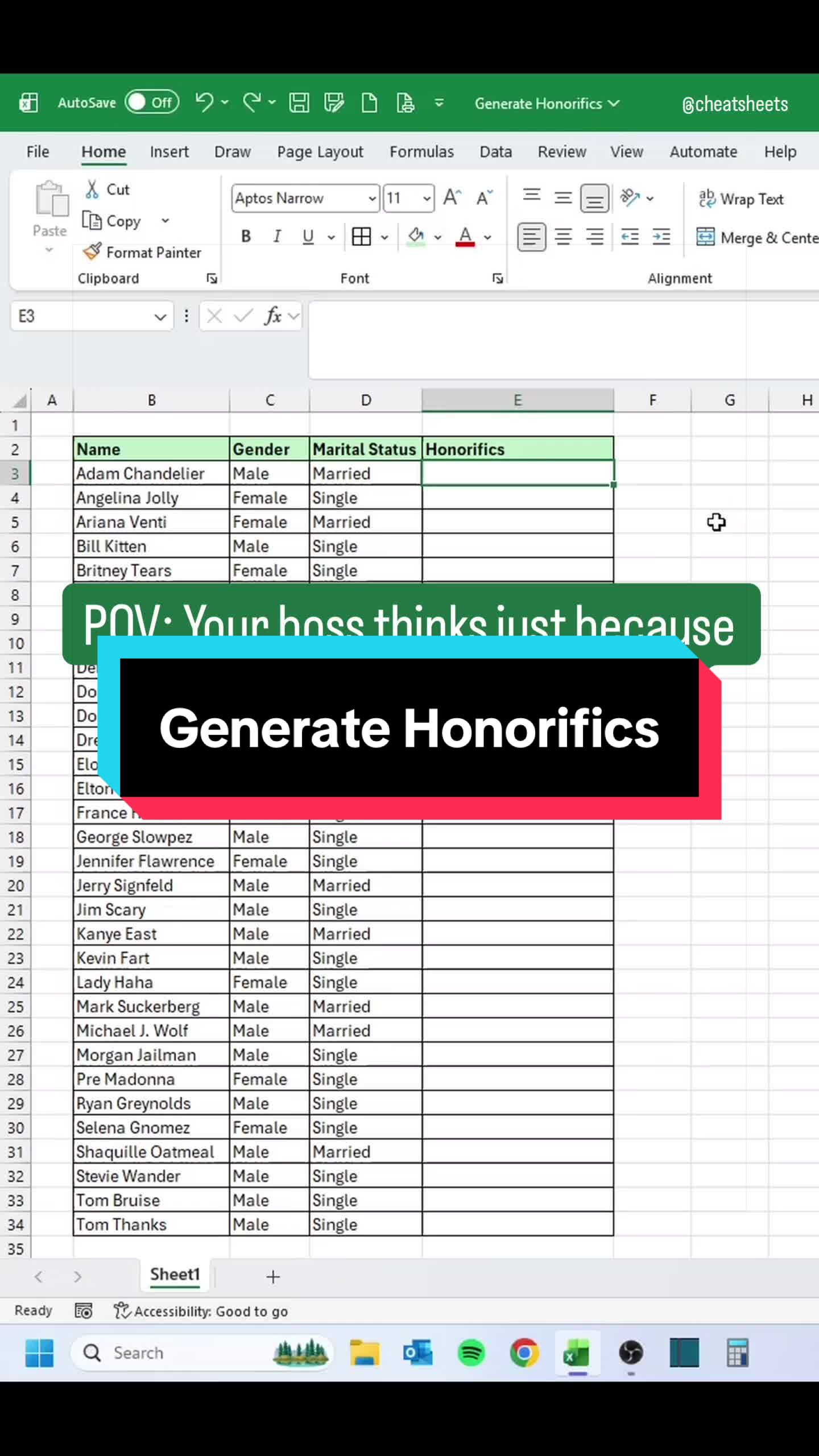 @CheatSheets | Excel & GSheets