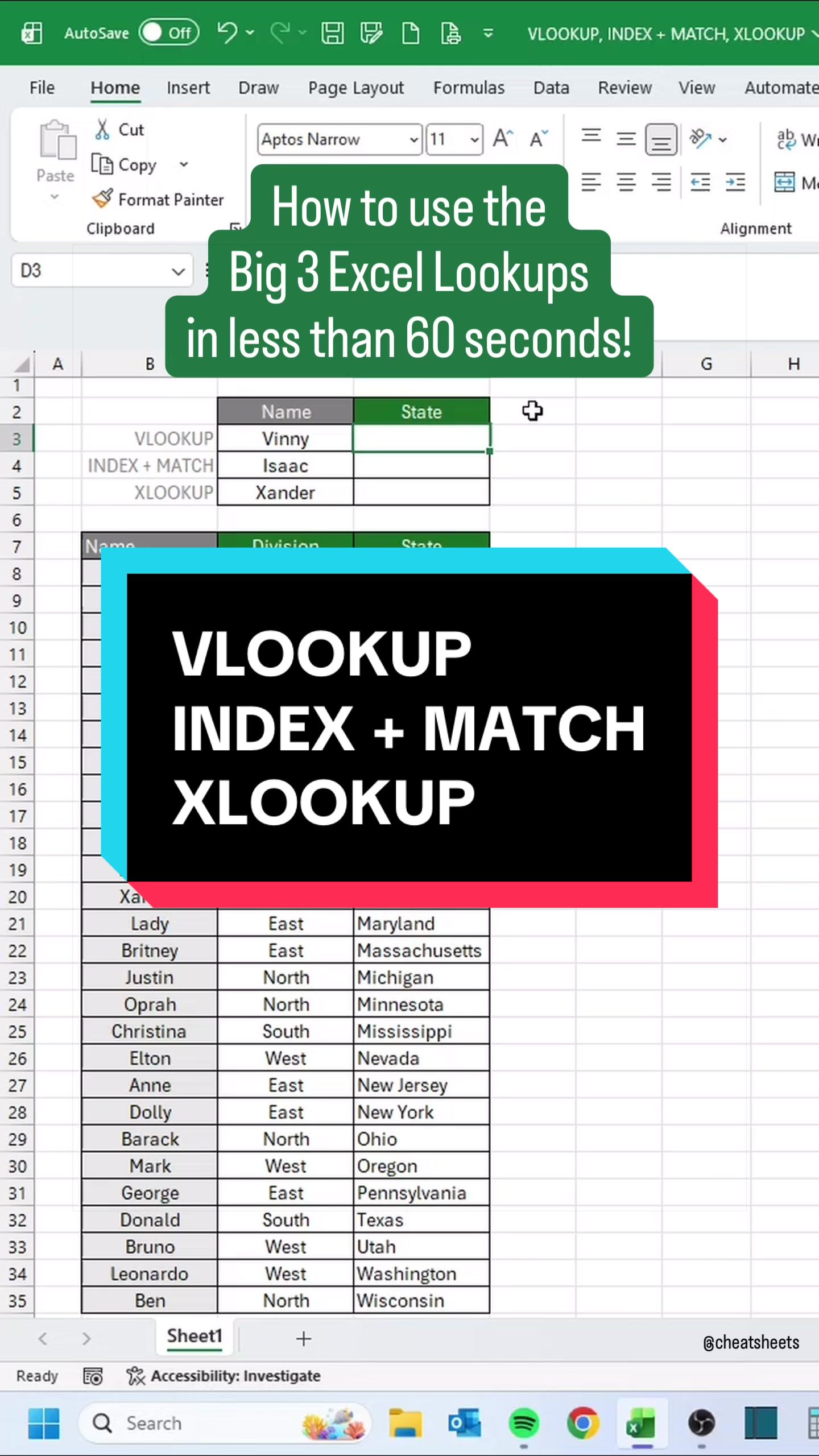 @CheatSheets | Excel & GSheets