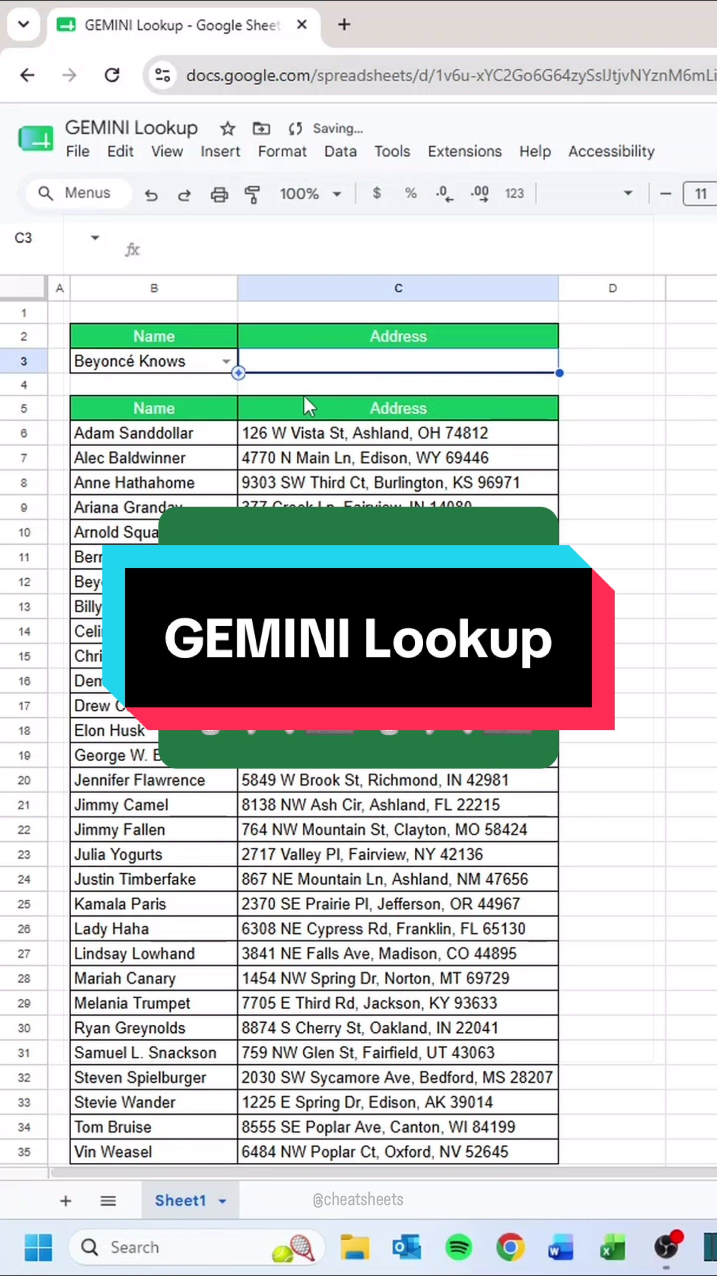 @CheatSheets | Excel & GSheets