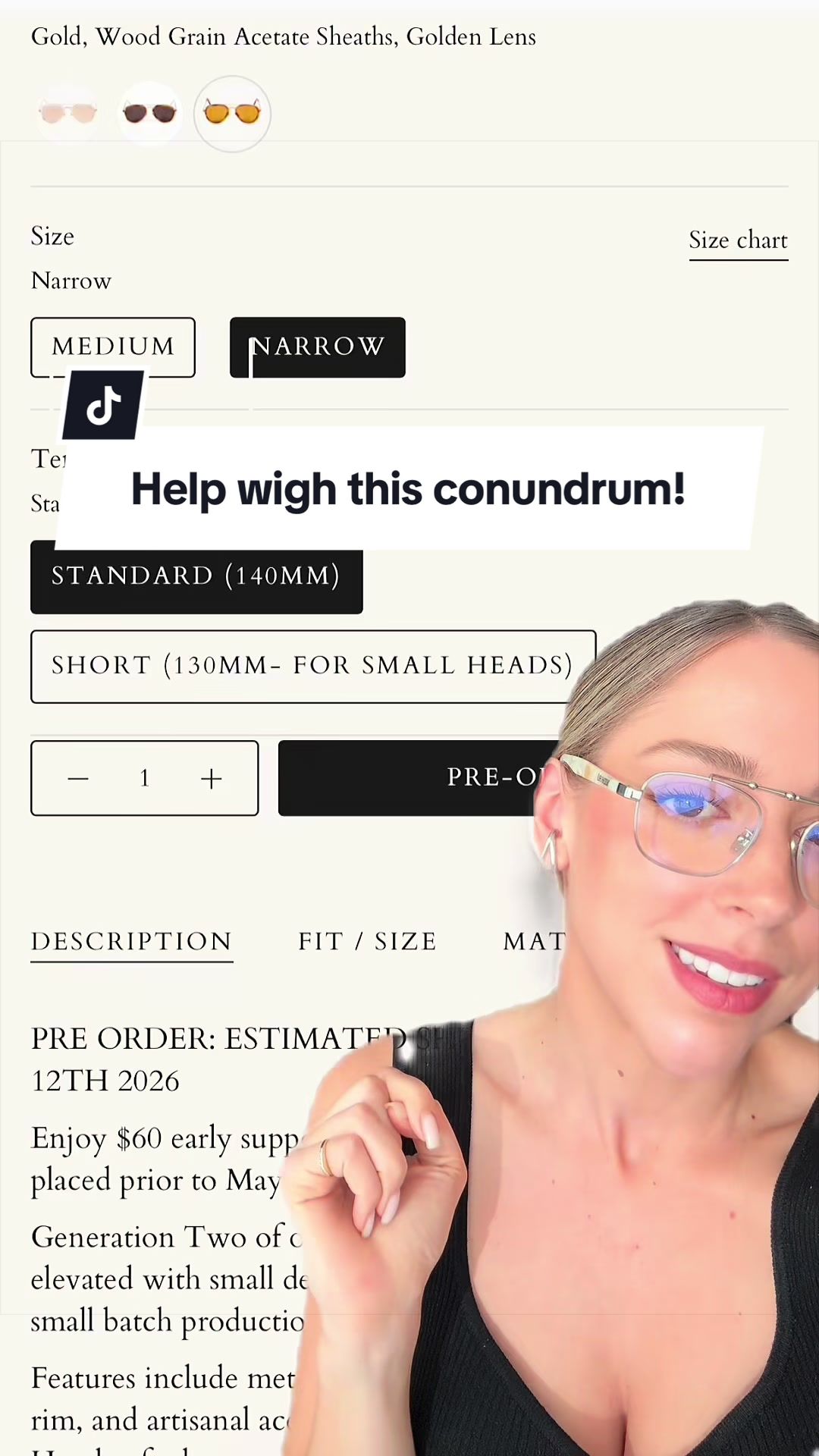 @MEMOR&Iacute; &bull;Narrow Fit Sunglasses